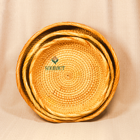 Set of 3 rattan basket with elegant design