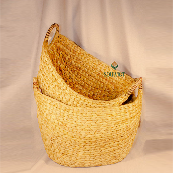 Gorgeous water hyacinth baskets (set of 2 baskets)